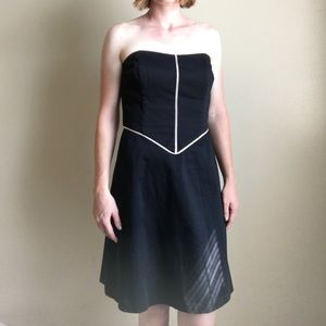 ROBIN JORDAN LBD midi strapless evening dress